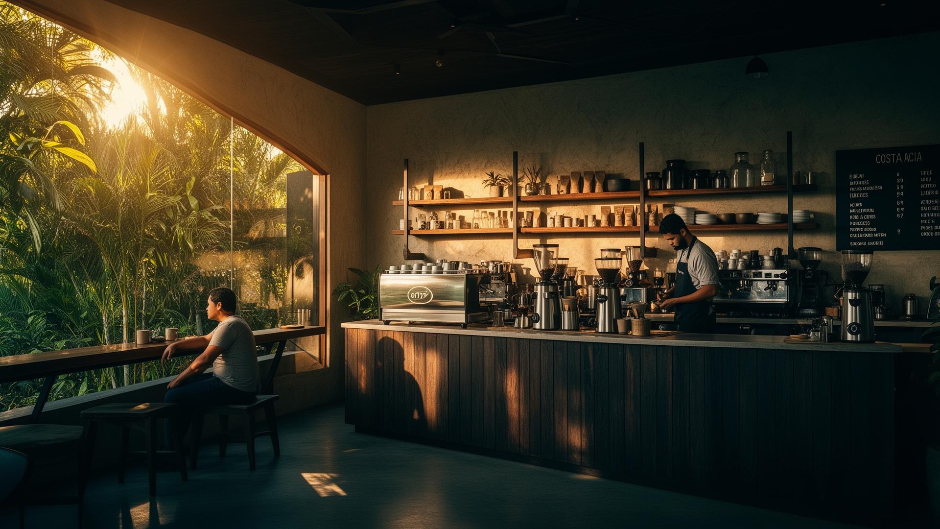 Cafetería contemporánea rodeada de naturaleza en Costa Rica